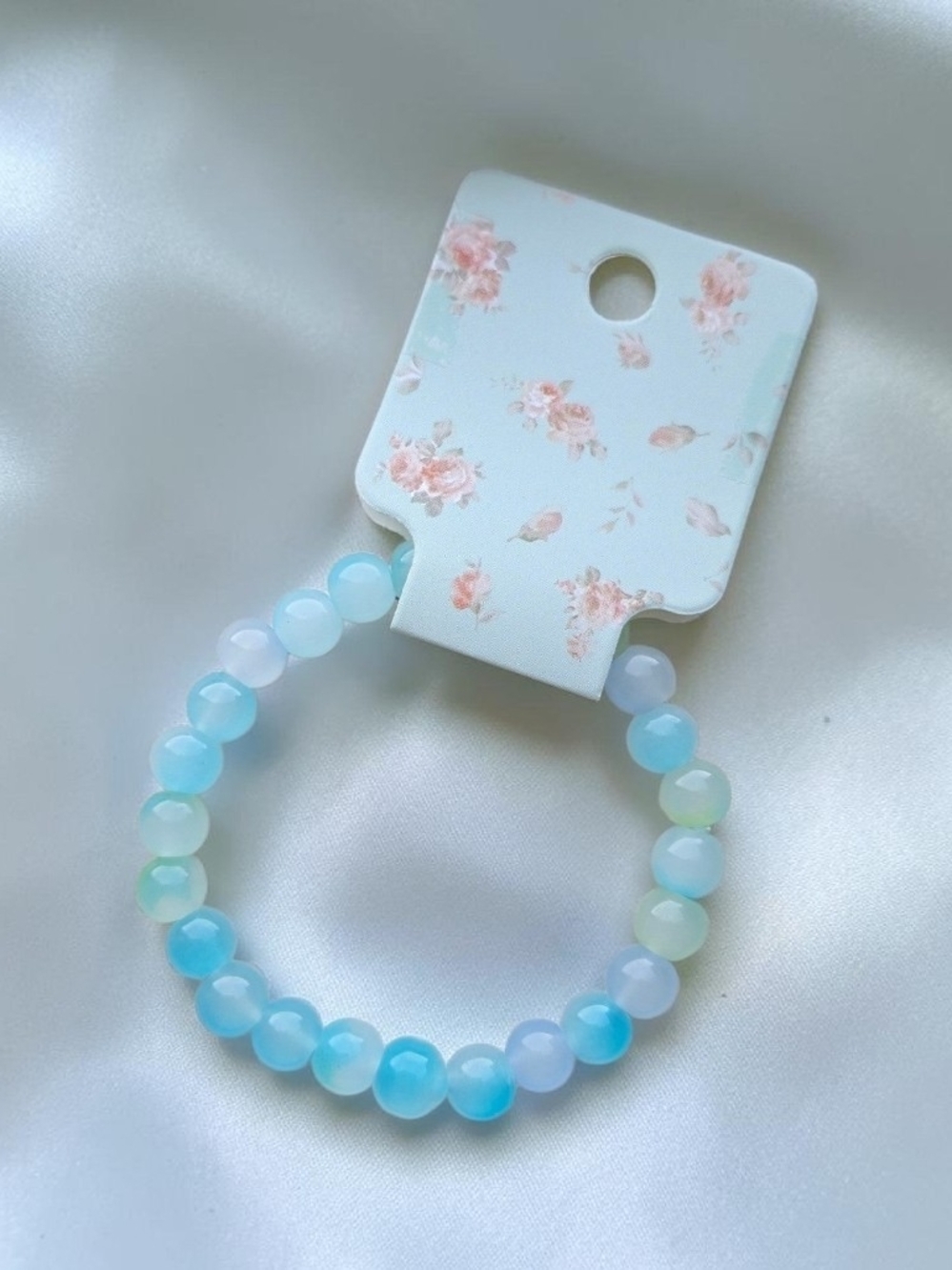 Blue Beaded Stretch Bracelet - Unbranded